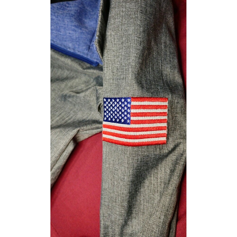 Microsoft Authentic Women’s Heather Gray Zip-Up Jacket MSUS (XS) – American Flag - Picture 14 of 16